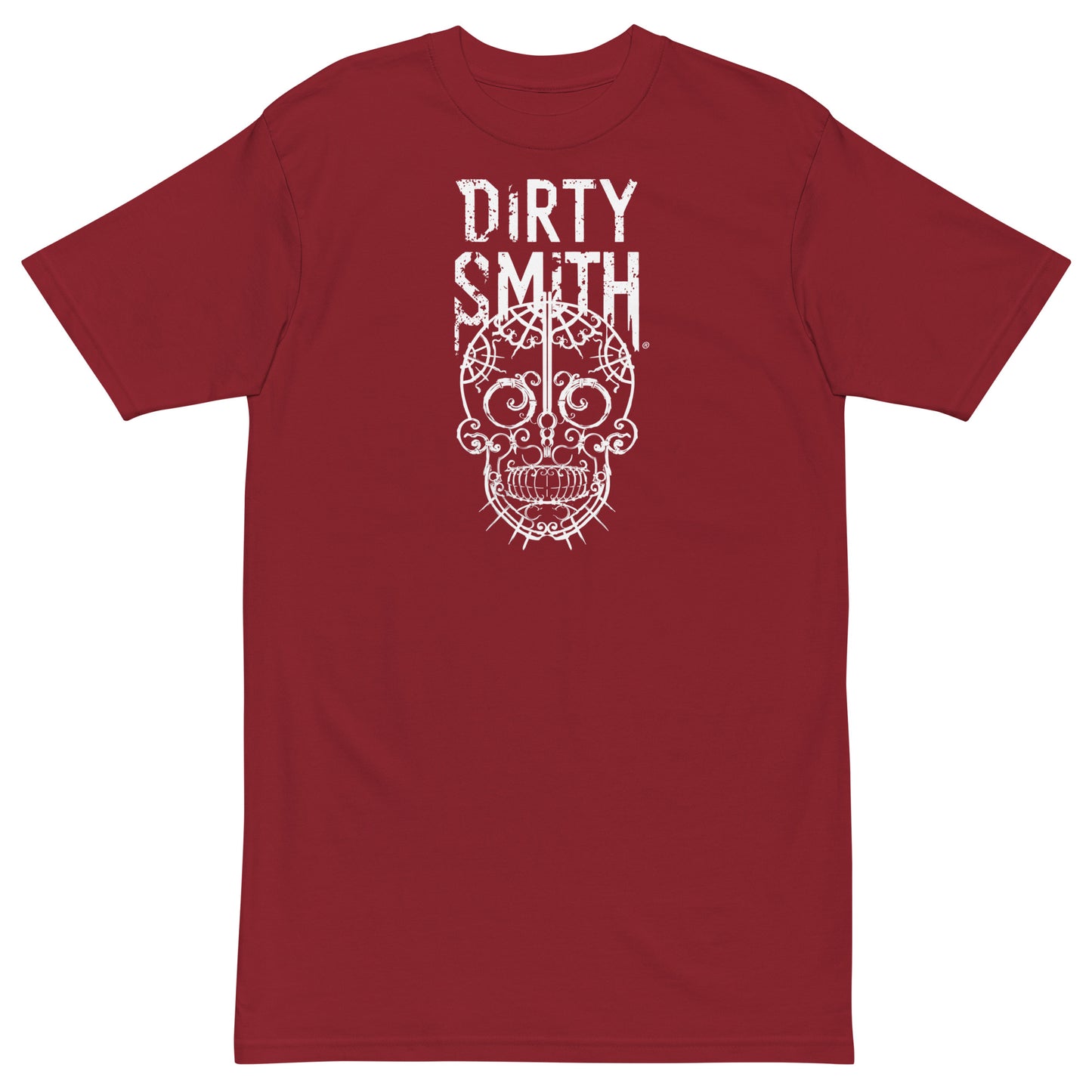 Dirty-Smith-Blacksmith-Shirt-Sugarskull-v1-mens-premium-heavyweight-tee-brick-red-front
