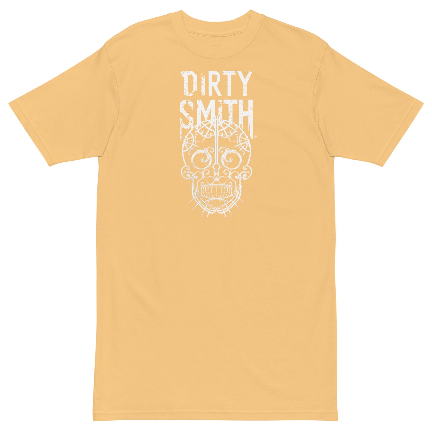 Dirty-Smith-Blacksmith-Shirt-Sugarskull-v1-mens-premium-heavyweight-tee-gold-front