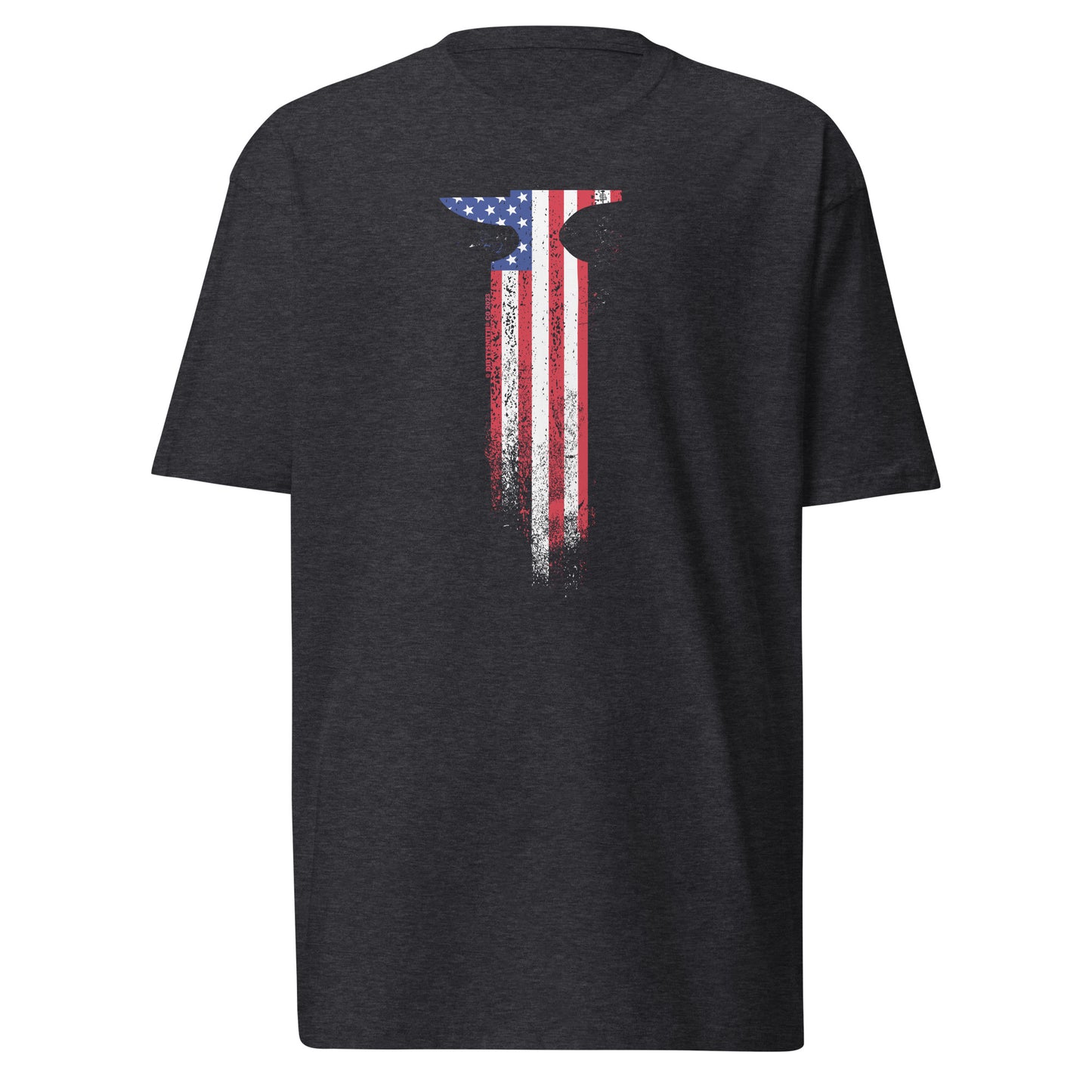 Dirty-Smith-USA-Flag-mens-premium-heavyweight-tee-charcoal-heather-front