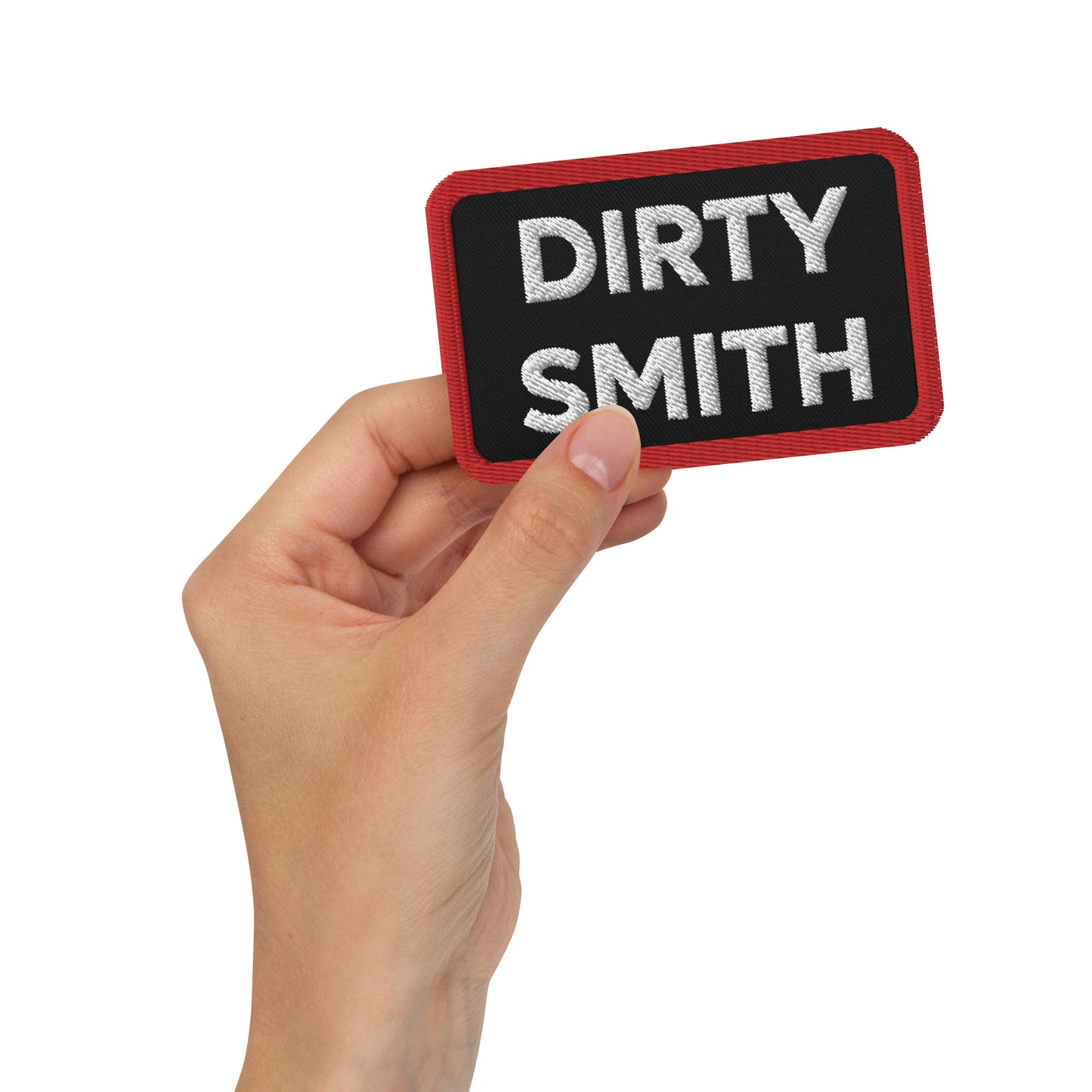 Dirty-Smith-embroidered-patches-red-white-black-rectangle