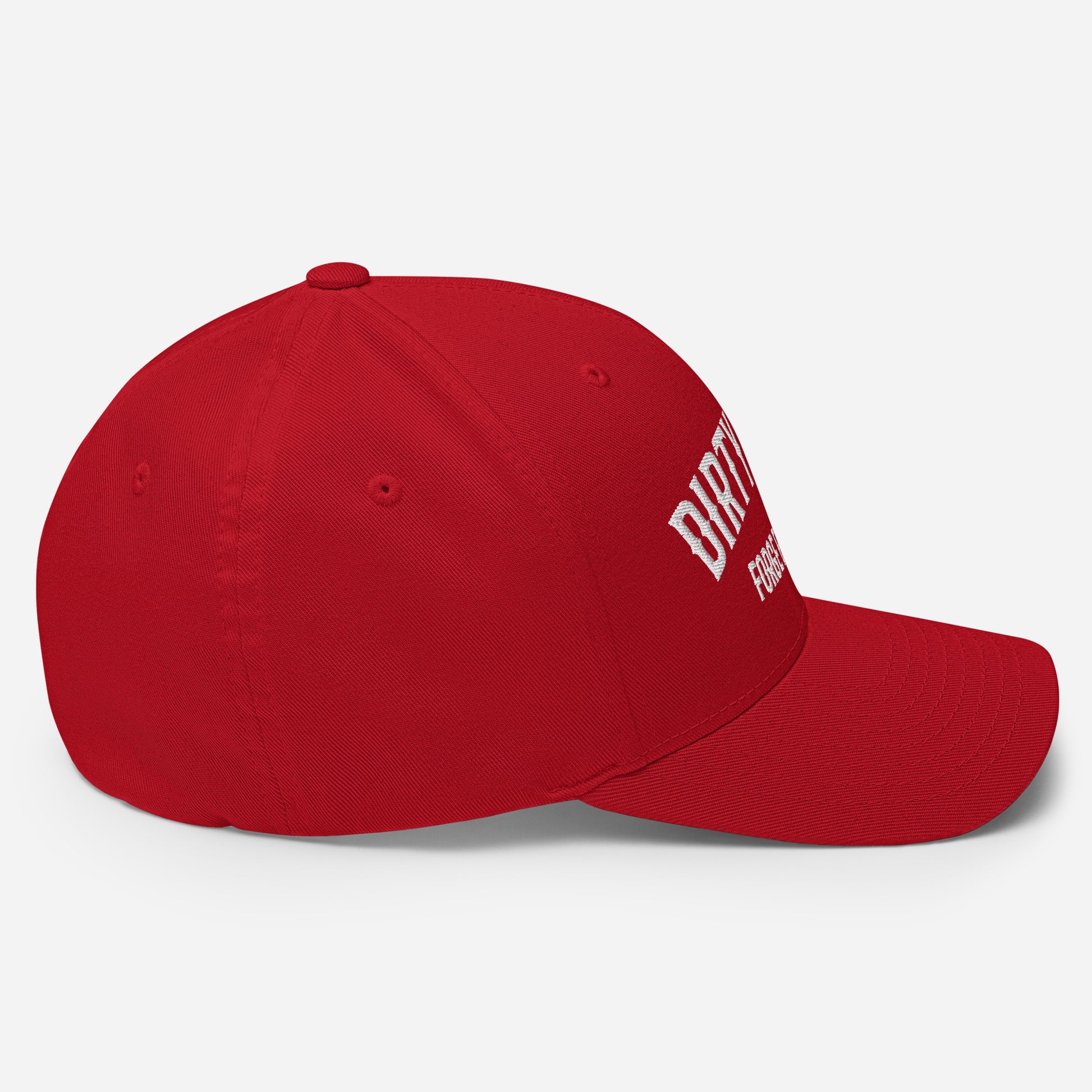 Dirty-Smith-closed-back-structured-cap-red-right-66a55a3e2e4a3