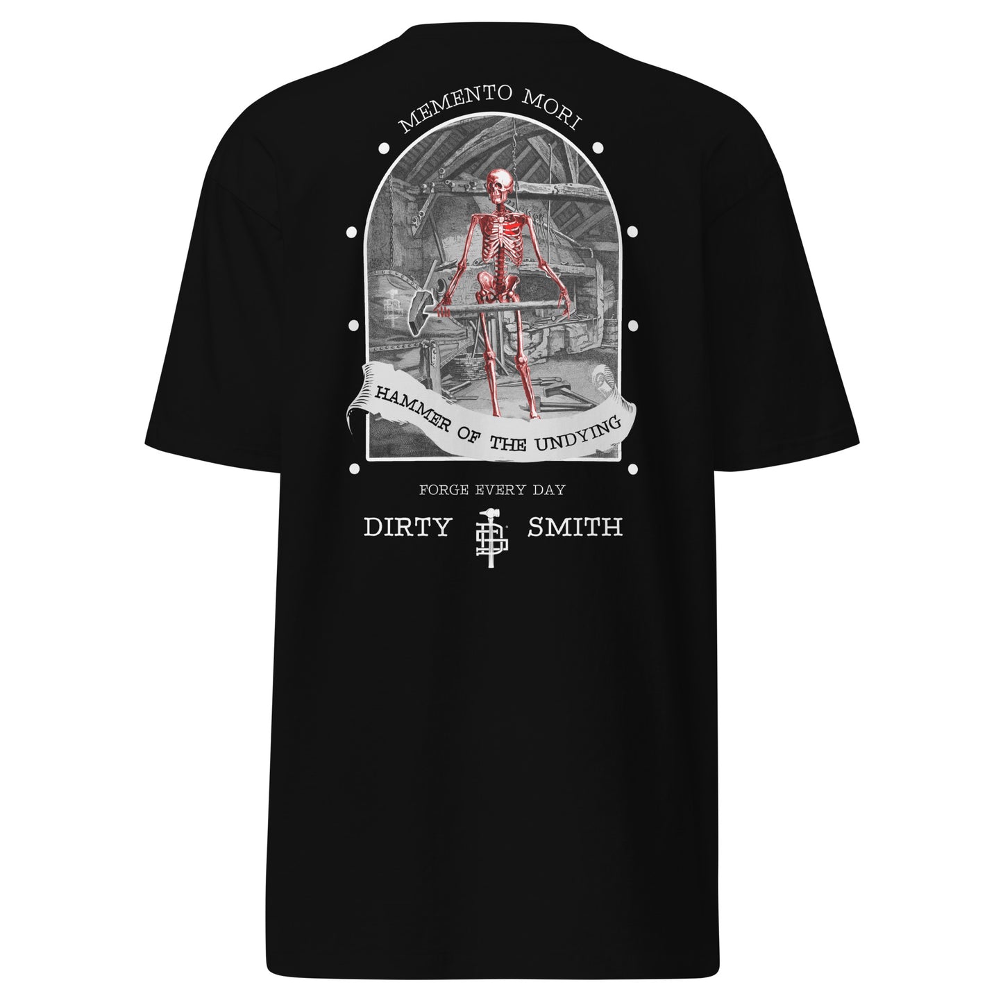 Dirty_Smith_Blacksmith_Shirt_Hammer-of-the-undying_premium-heavyweight-tee-black-back