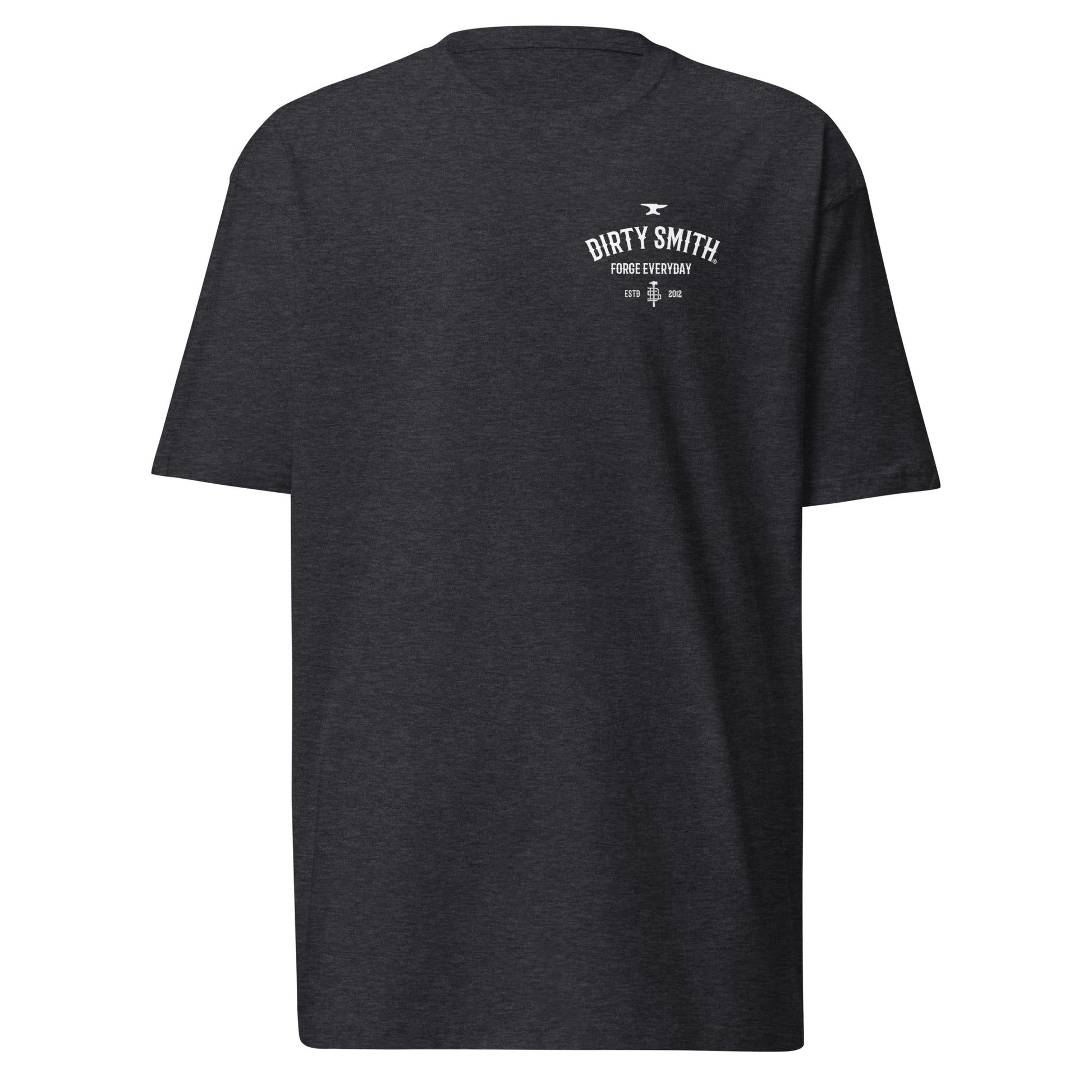 Dirty_Smith_Blacksmith_Shirt_Hammer-of-the-undying_premium-heavyweight-tee-charcoal-heather-front