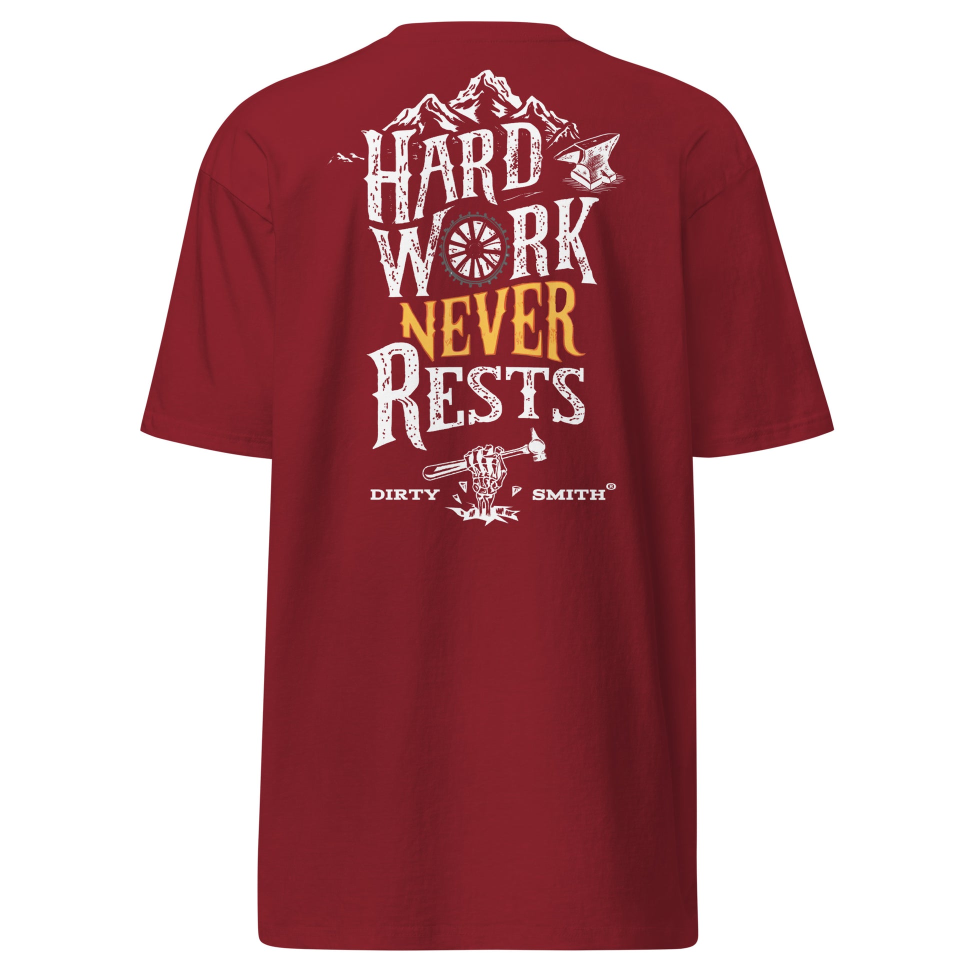 Dirty_Smith_Blacksmith_Shirt_Hard_Work_Never_Rests-premium-heavyweight-tee-brick-red-back